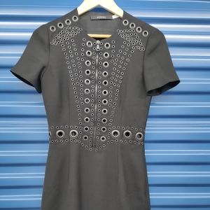 Givenchy black front zip dress size 38 made in Italy